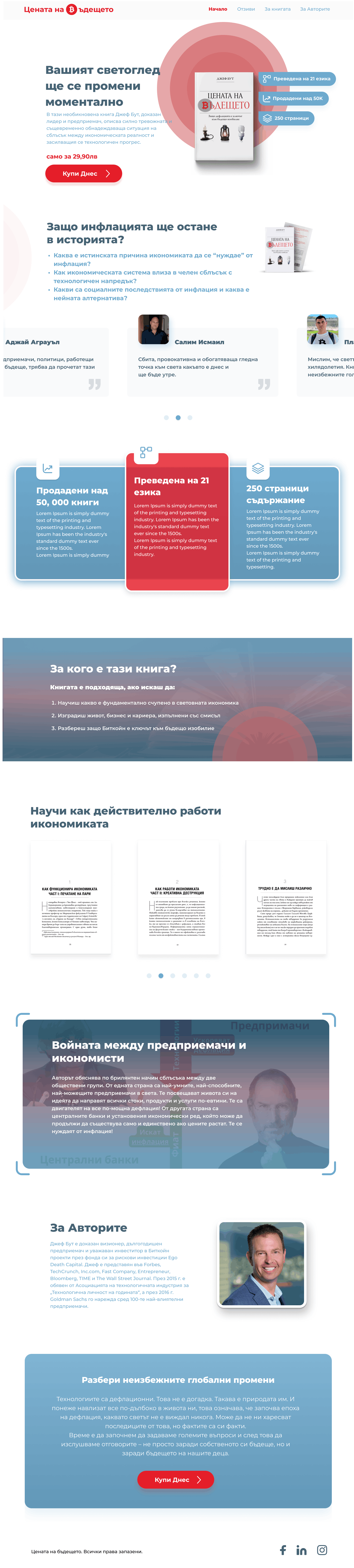 Цената на бъдещето landing page design